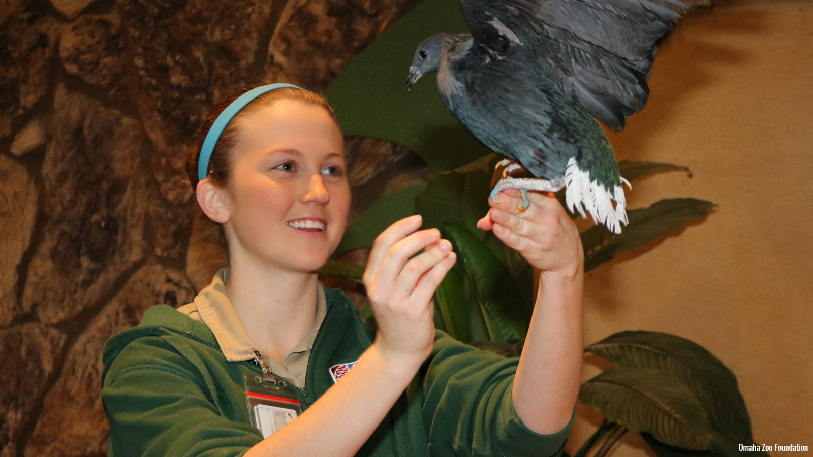 Zoo staff with bird