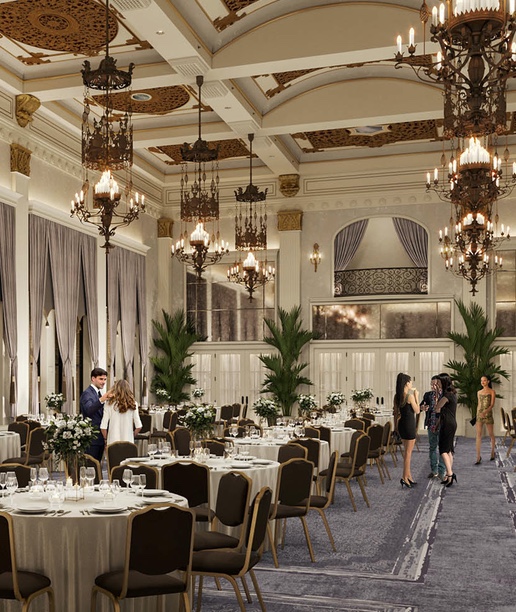 Rendering of The Pfister Hotel’s Ballroom Renovations