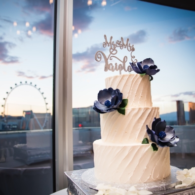 Wedding cake overlooking view from Misora room at platinum hotel